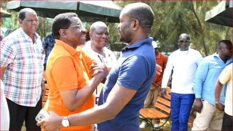 Nairobi senator Edwin Sifuna with Siaya governor James Orengo.